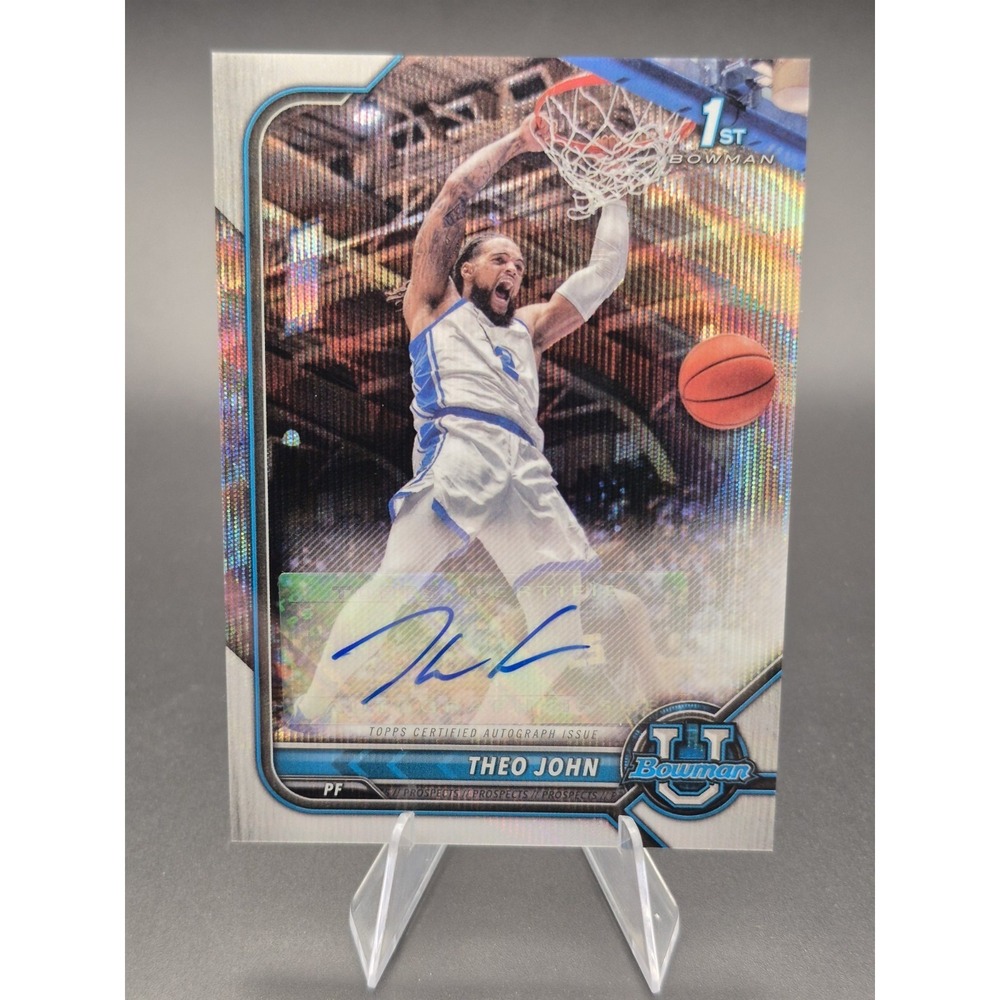 2022 Bowman Chrome Theo John #BCPA-TJO Silver Wave Refractor Auto /199 (AU) Duke